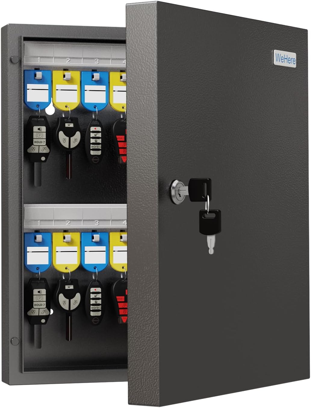 32 Key Cabinet Organizer, Lock Box, Security Storage for Valets, Hotels, Car and House Keys, Key Keeper Box - Black