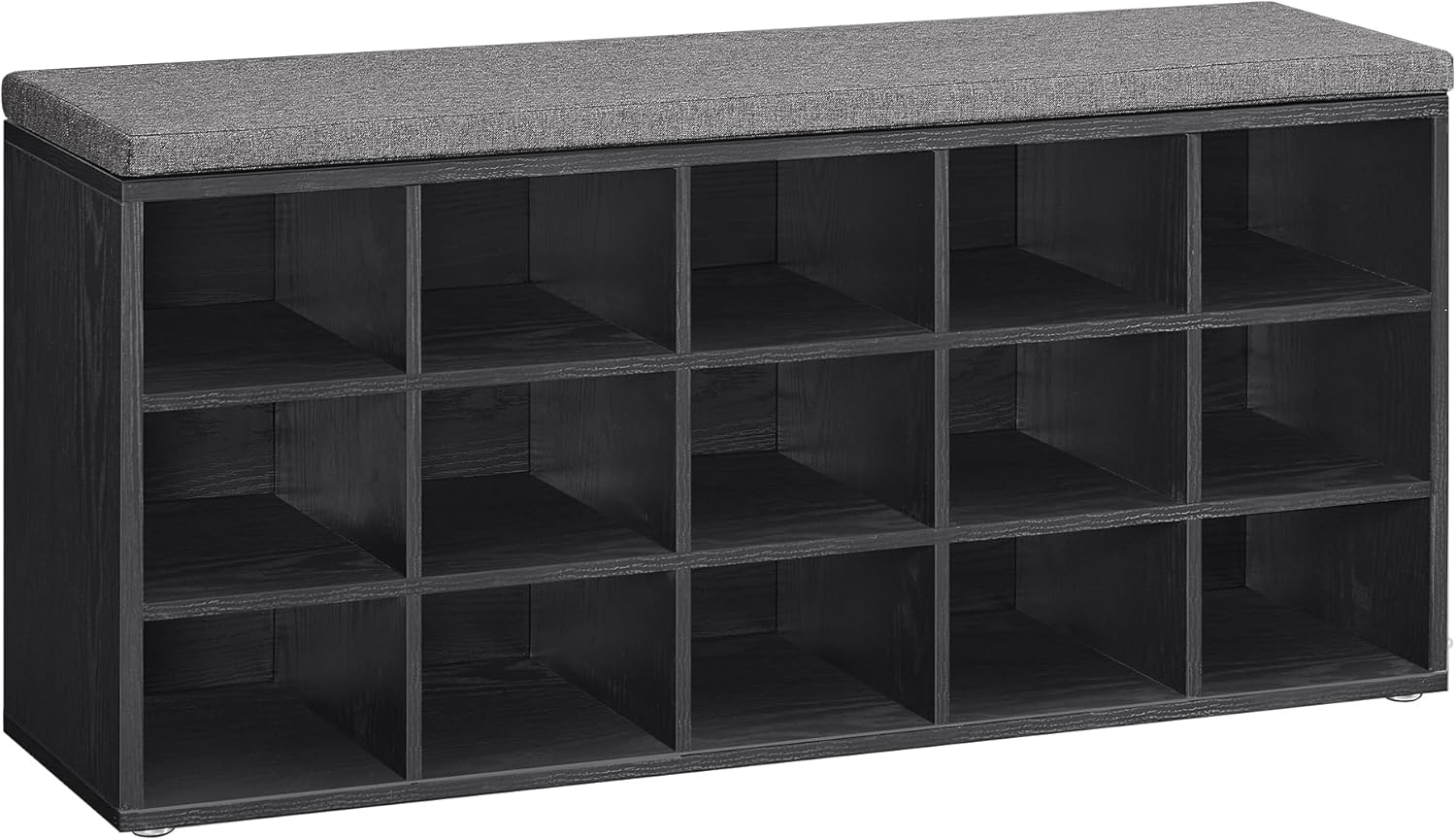 VASAGLE CUSTOS Collection - Shoe Bench, Storage Bench with Padded Seat, Entryway Bench with 15 Compartments, for Bedroom, 11.8 x 41.3 x 18.9 Inches, Cloud White and Dove Gray ULHS15WT