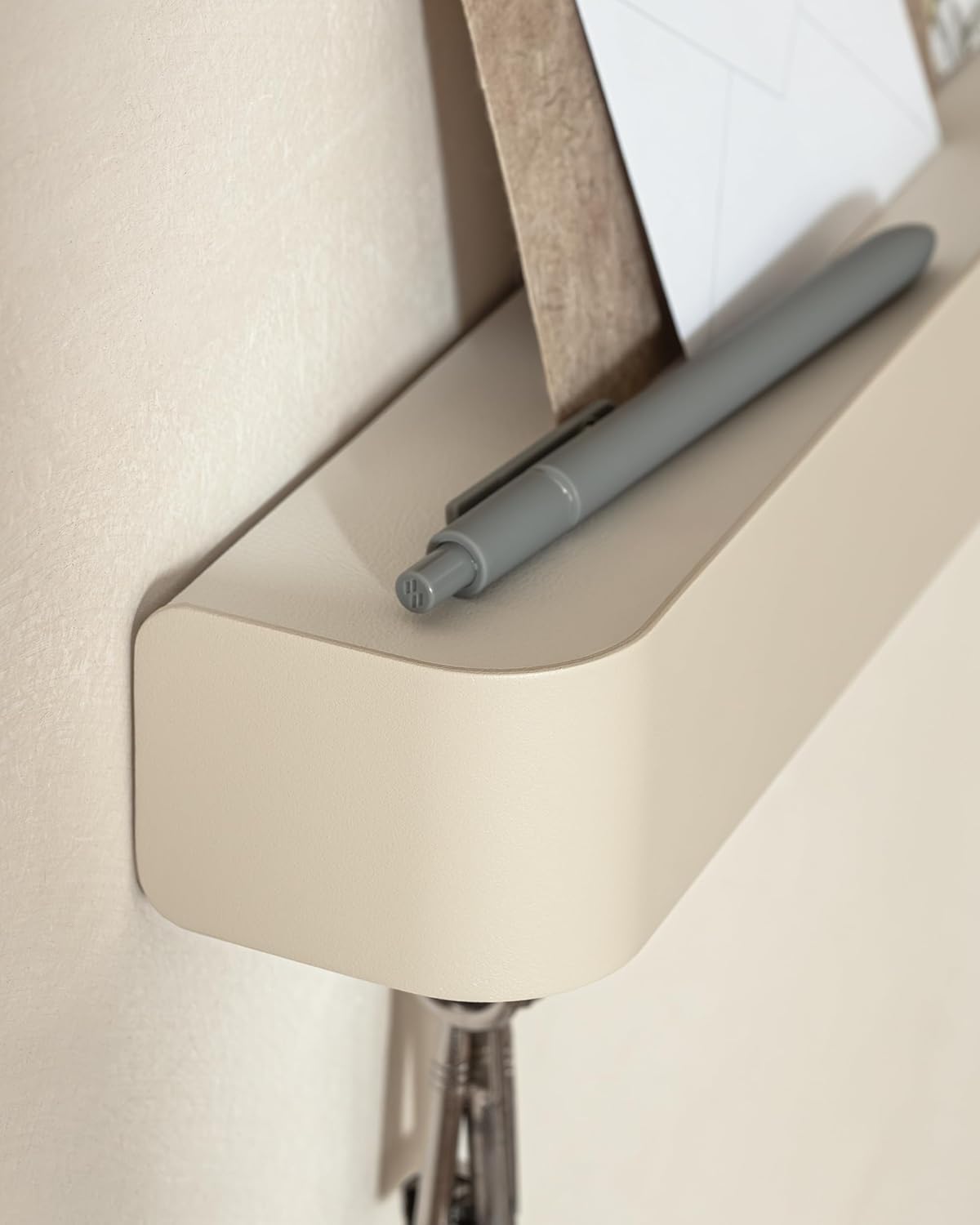 Kazai. Key Holder for Wall 'Tone' | Minimalist Key Hooks Design from Berlin | Modern Key Hanger with Metal Shelf | Key Hook Wall Mounted as Hallway Furniture | Taupe