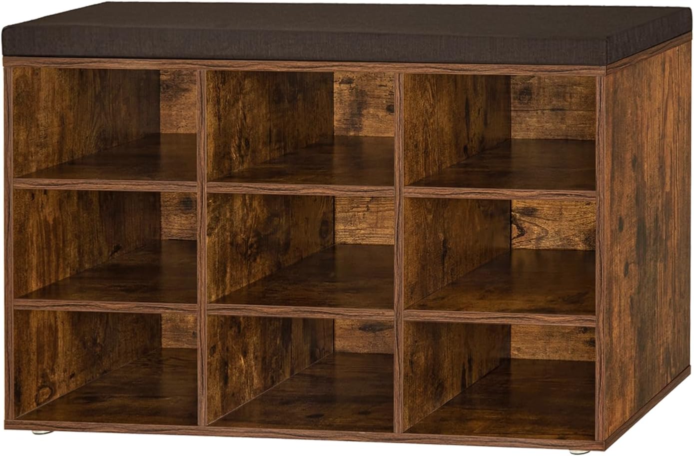 DINZI LVJ Shoe Storage Bench with Cushion, Cubby Shoe Rack with 12 Cubbies, Adjustable Shelves, Multifunctional Shoe Organizer Bench for Entryway, Mudroom, Hallway, Closet and Garage, White