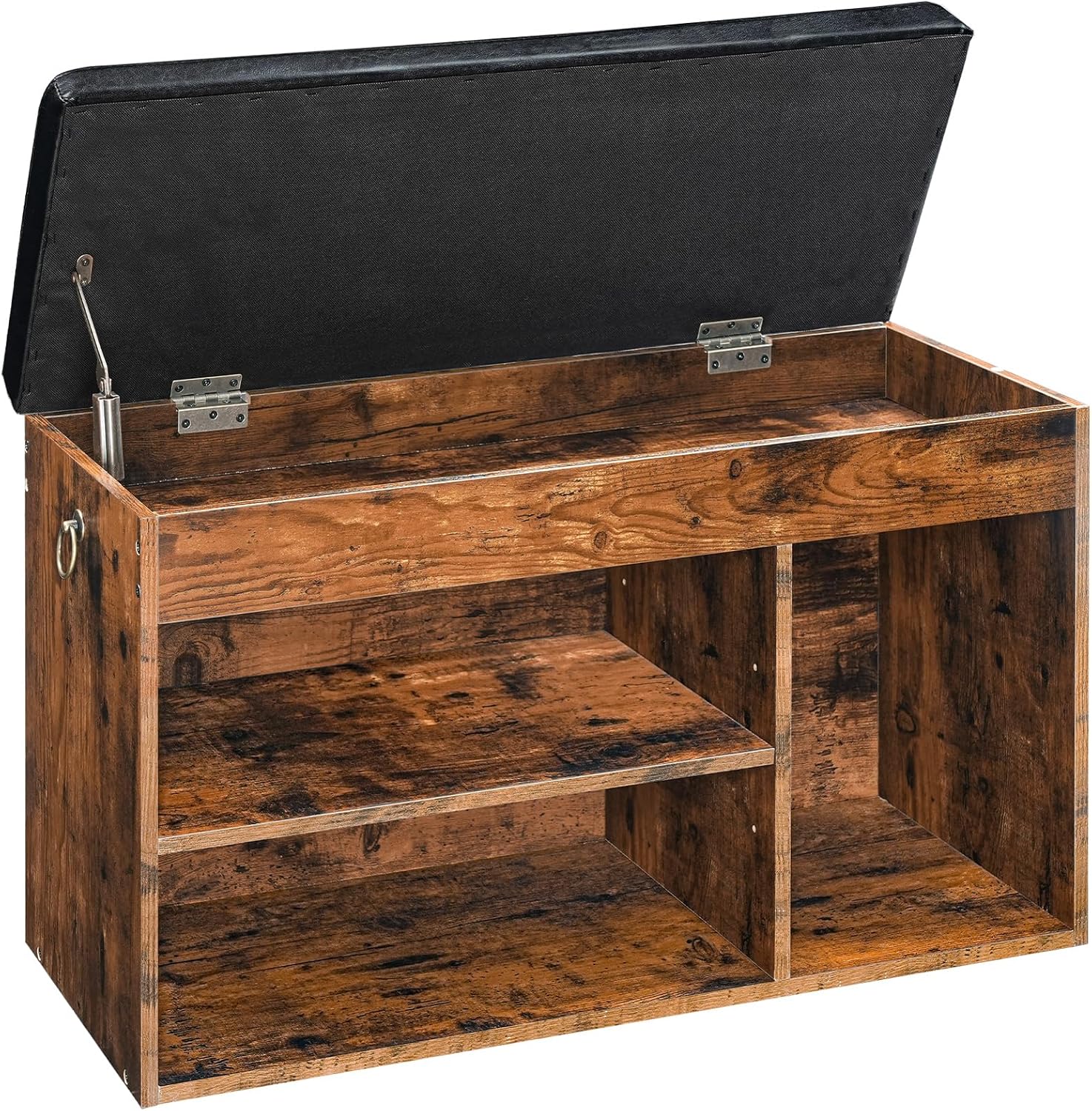 HOOBRO Shoe Storage Bench with Padded Cushion, Entryway Bench with Flip-Open Storage Box and Adjustable Shelf, Shoe Rack with Hidden Compartment, for Entryway, Living Room, BF40HX01