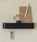 Kazai. Key Holder for Wall 'Tone' | Minimalist Key Hooks Design from Berlin | Modern Key Hanger with Metal Shelf | Key Hook Wall Mounted as Hallway Furniture | Taupe